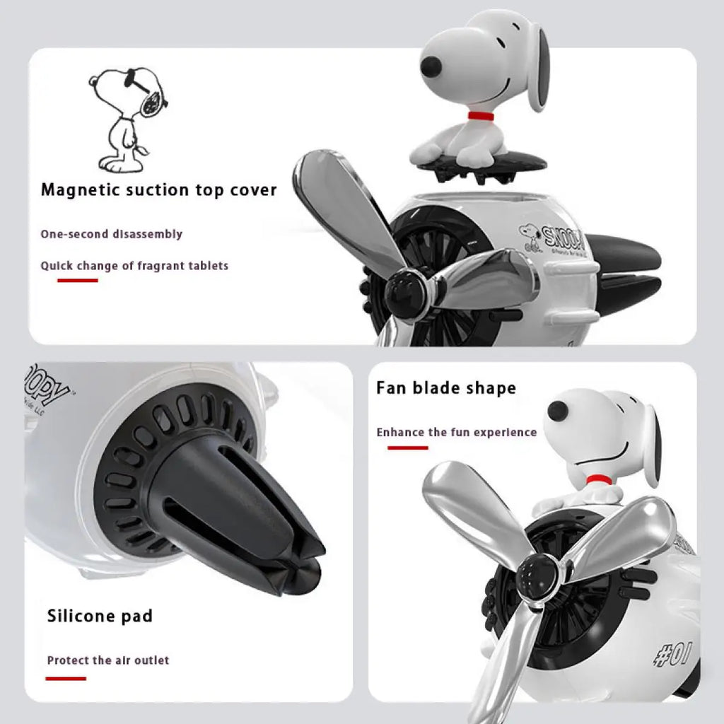 Official Peanuts Snoopy Car Decor Perfume Diffuser 3 Scents Choices Vent Mounted Auto Accessory