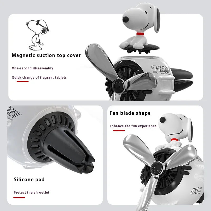 Official Peanuts Snoopy Car Decor Perfume Diffuser 3 Scents Choices Vent Mounted Auto Accessory