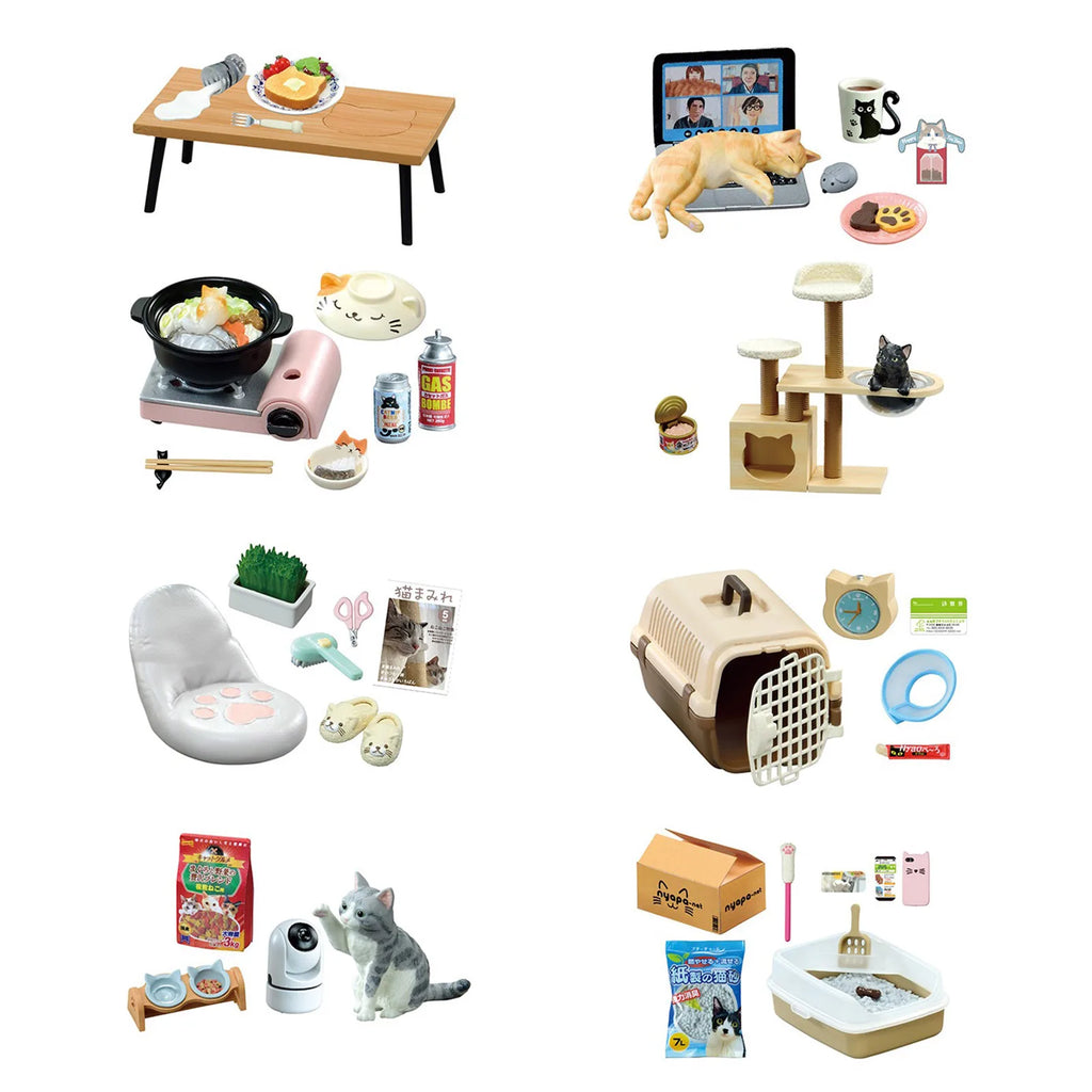 REMENT Life with Cat Scene Miniature Kitten Model Blind Box Toy Kawaii Figurine Mini Doll Desk Ornament Kids Birthday Gifts